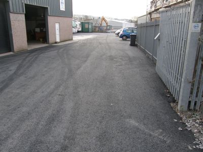 Industrial yard with new tarmac