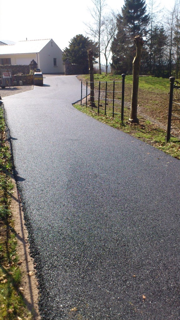 farm road with new tarmac